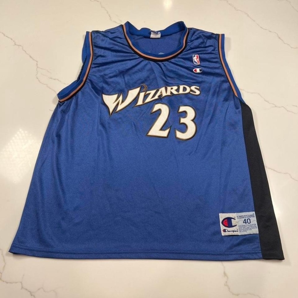 Champion Basketball Jersey Mens Michael Jordan Wizards 23 Blue Medium 40